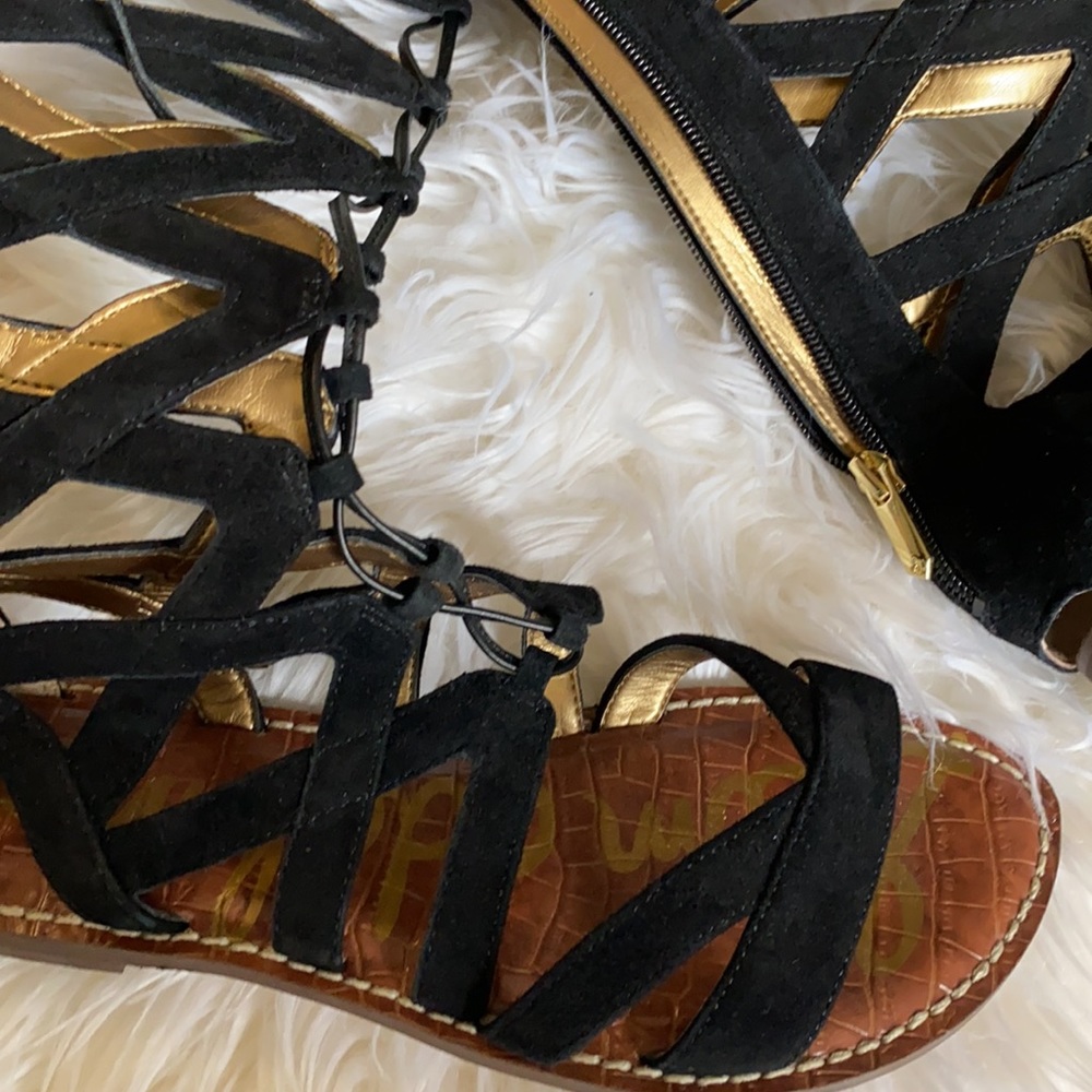 Suede leather gladiator sandals - Picture 4 of 6